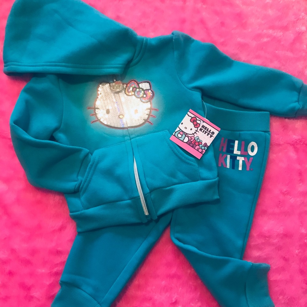Hello Kitty 2pc Sequined Fleece Hoodie & Pant Set